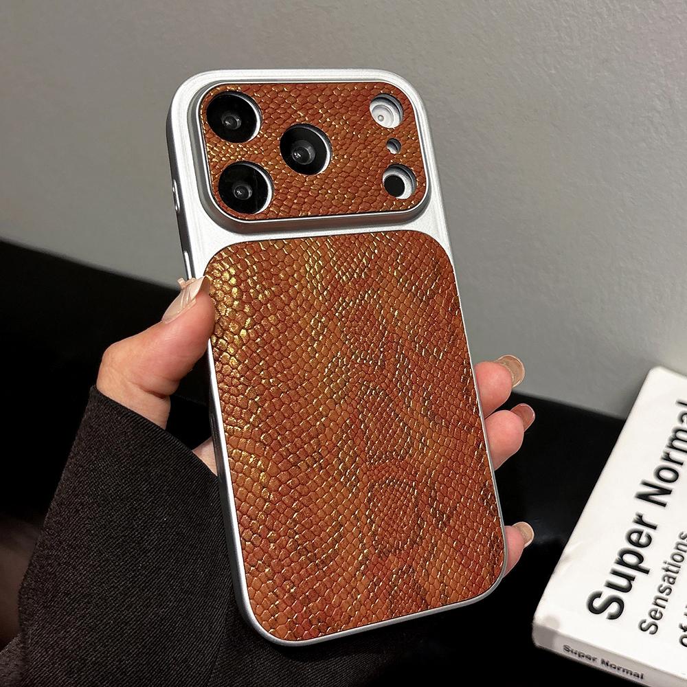 

Glitter Powder Crocodile Grain Pattern Phone Case For iPhone 17 16 15 14 13 Pro Max Soft Shockproof Silicone Cover iPhone Air