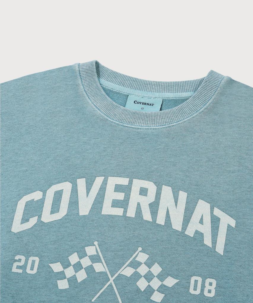 COVERNAT Flag Graphic Pigment Sweatshirt Blue