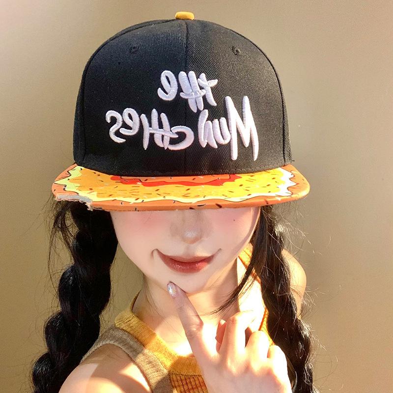 Donut Flache Kappe Baseballkappe Fischerhut Unisex Bestickt Breiter Schirm Verstellbar Sonnenschutzhut Street Dance Hip Hop Kappe Boardkappe
