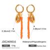 Youthway Flower Heart Ceramic Drop Dangle Stainless Steel Earrings Party Charm Romantic Jewelry for Women Gift