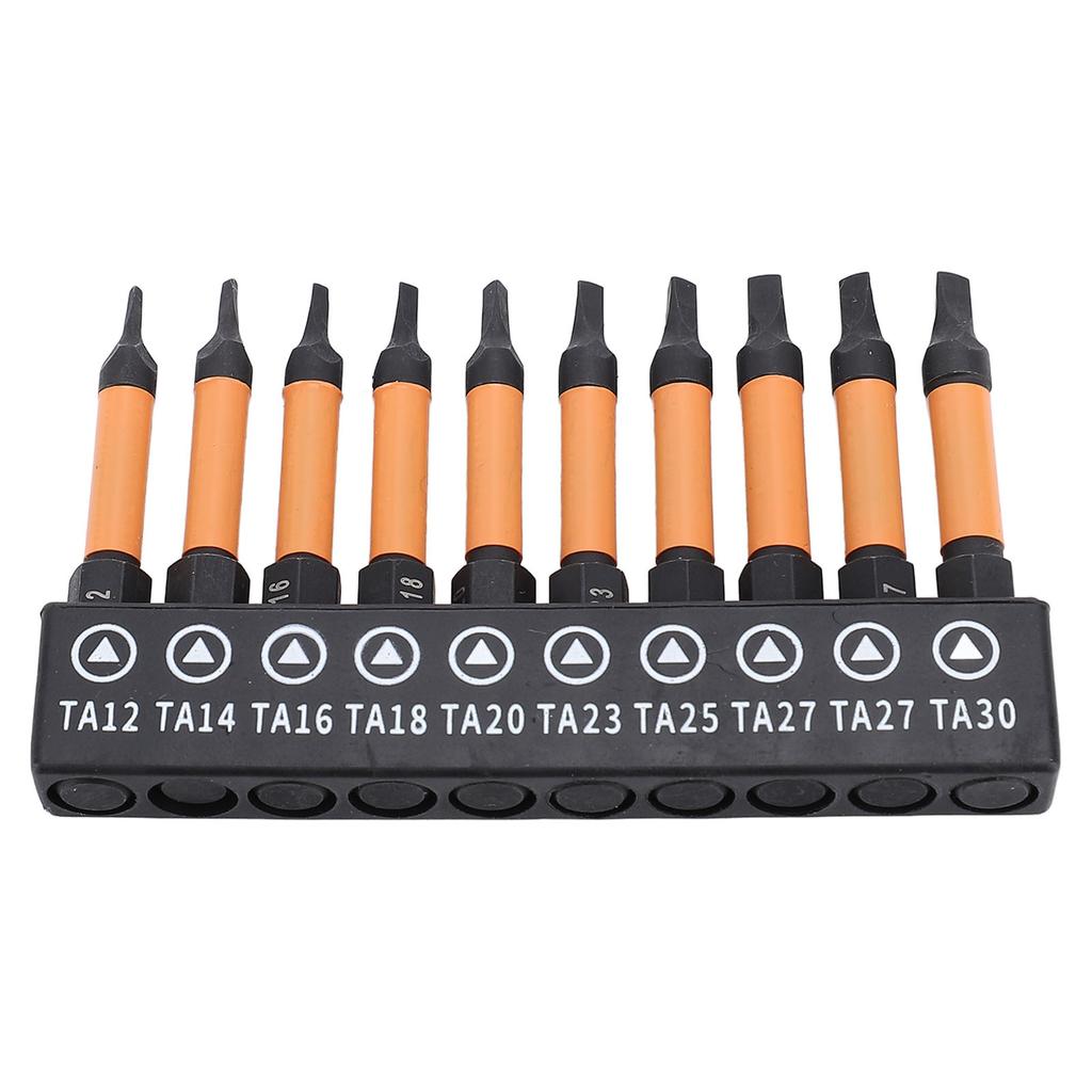 10 Pcs Triangular Screwdriver Bit Set 50mm Length 14 Inch Hex Shank S2 Alloy Steel Magnetic