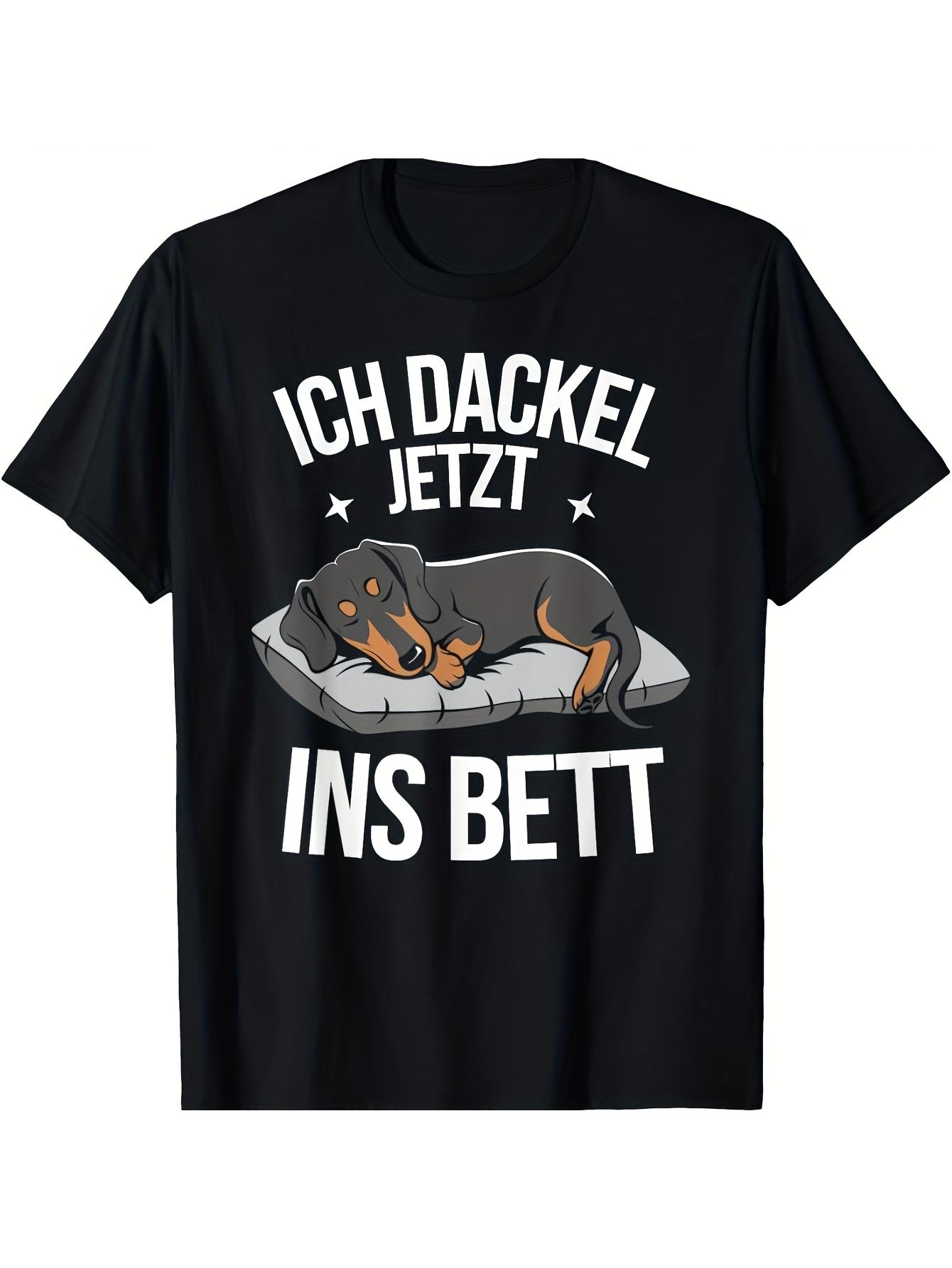 Men s T-Shirt Y2K German Phrase with Sleeping Black Loose Fit XL