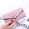 Solid Color Korean Style Slim Women's Long Wallet with Multi-Card Slots and Fresh Coin Purse