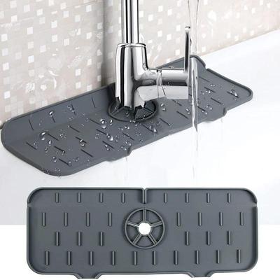 Silikon Küche Wasserhahn Matte Für Waschbecken Schwamm Ablauf Rack Faltbare Waschbecken Matte Wasserhahn Splash Catcher Badezimmer Arbeitsplatte Schutz Matte