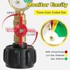 Upgraded Propane Refill Elbow Adapter with Tank Gauge,Fill 1 Pound Bottles from 20lb Tank, 1 Lb Throwaway Disposable Cylinder Propane Bottle