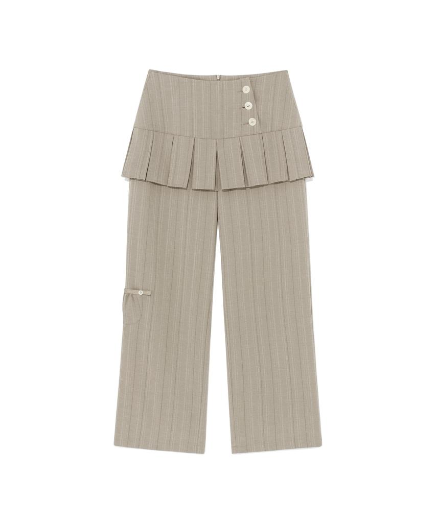 THE COLDEST MOMENT (W) Tcm Skirt Layered Button Pants (Beige)