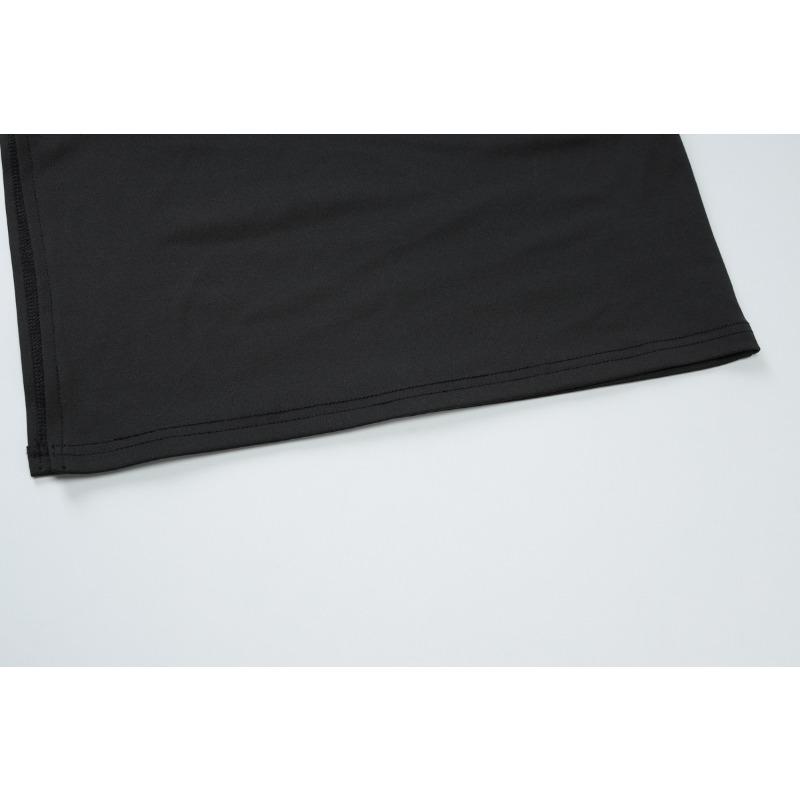 Dámské Sexy Hluboký Výstřih Dlouhý Rukáv Jednobarevné Spice Girl Móda Dvojitě Řasené Dlouhé Šaty