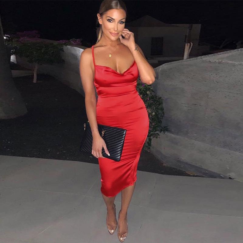 Summer Women's Sleeveless Satin Long Dress Elegant Bandage Backless Hollow Out Party Dress Sexy Vestidos For Special