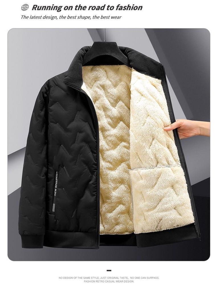 Men's Winter Warm Fleece-Lined Coat - Dirt & Wear Resistant, Loose Fit