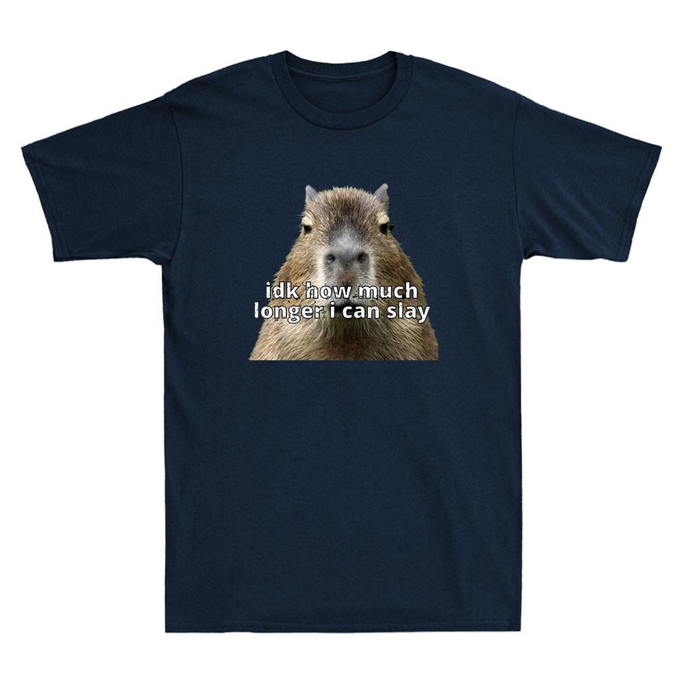 Idk How Much Longer I Can Slay Funny Capybara Dank Meme Vintage Men s T-Shirt XXL