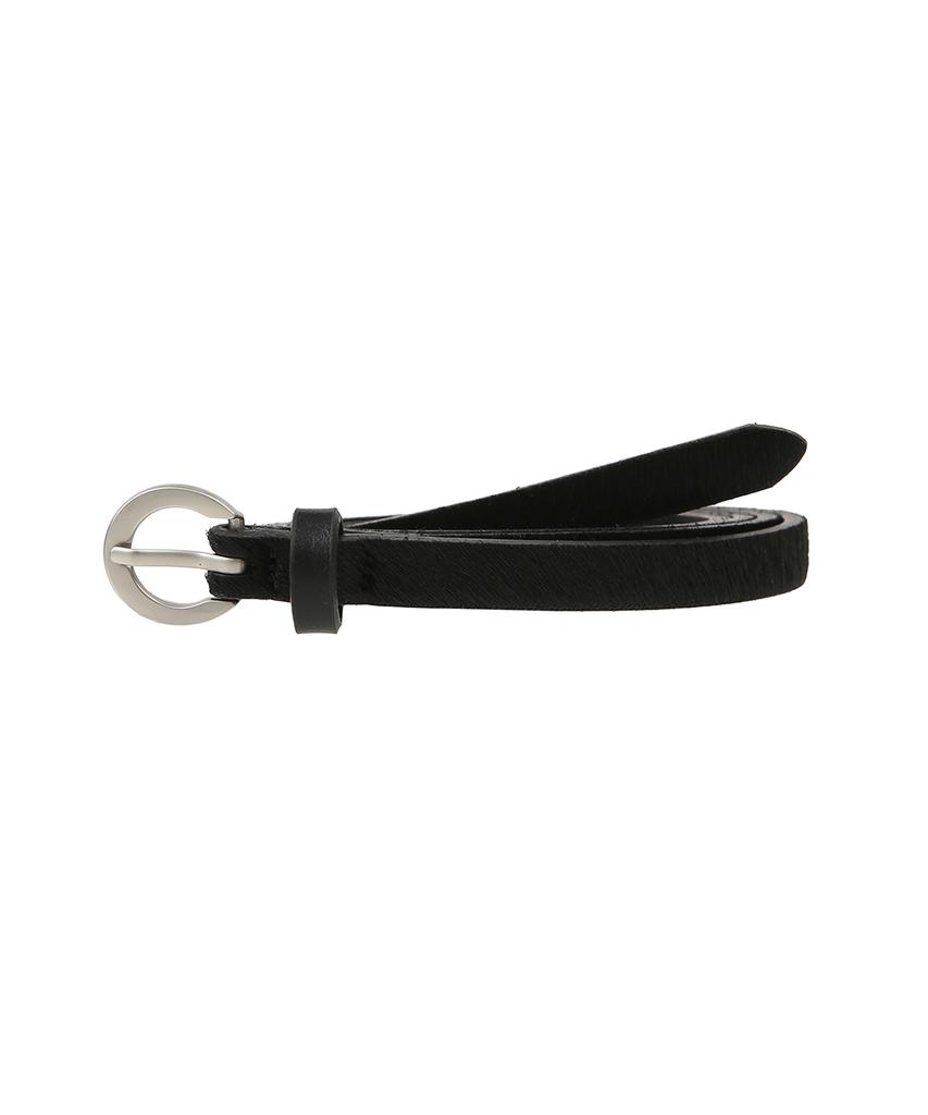Yuupeu Hair Calf Slim Belt - Black