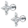 1/5PCS Steel 16G Cluster Marquise CZ Tragus Helix Stud Conch Lobe Rook Cartilage Leaf Flat Back Labret Stud Earrings Jewelry