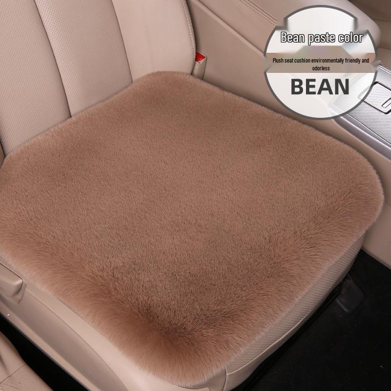 Winter Plush Car Seat Cushion Set: Thick Short Pile, Wool, Rabbit Hair, Non-Slip, 3-Piece