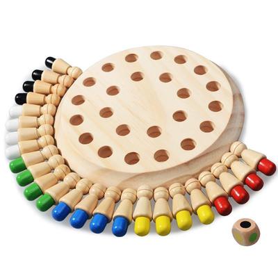 Holzpuzzlespielzeug Montessori Pädagogisches Lernen Farbe Sensorisch BeBe Memory Memory Stick Schach Party Spiel Kinder