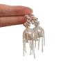 Silver Needle Tassel Pearl Earrings - Elegant Court Style Studs, Exquisite Round Design, Luxurious High-End Jewelry.