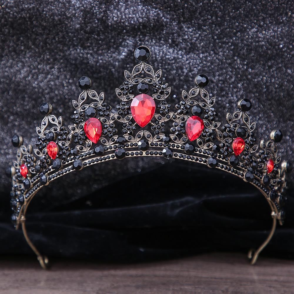 DIEZI Luxury Elegant AB Crystal Crown Hair Accessories Tiara For Women Party Red Purple Rhinestone Bridal Crown New Hair Zircon