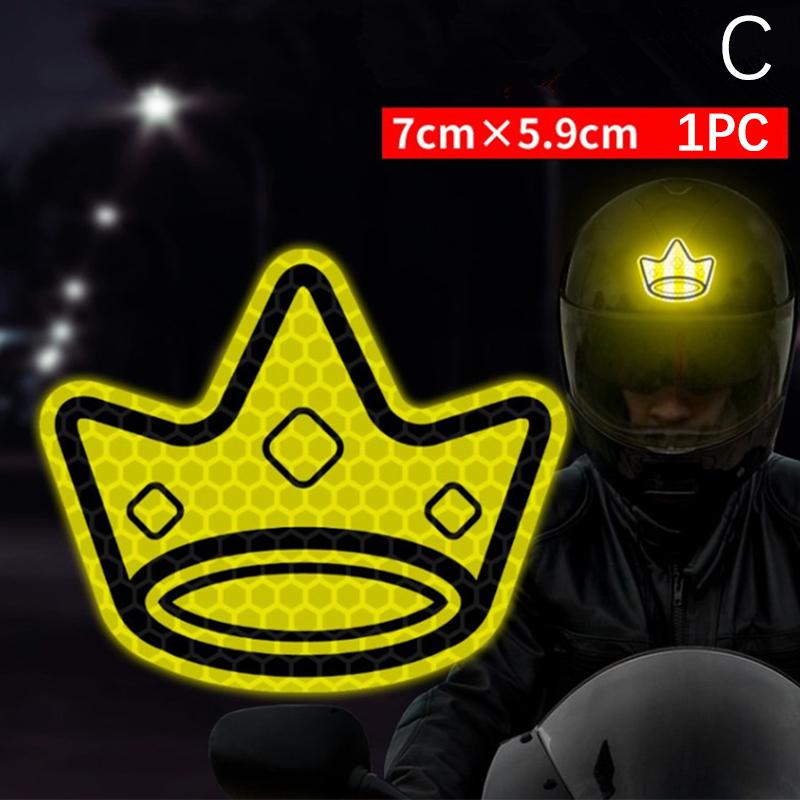 Adesivo de capacete de motocicleta, adesivo refletivo, placa de advertência noturna, acessórios