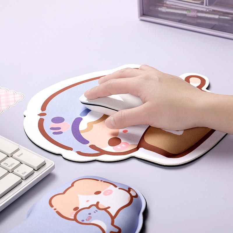 High-Value Cute Non-Slip Mouse Pad with Thickened 3D Wrist Rest Pillow - Office Hand Support