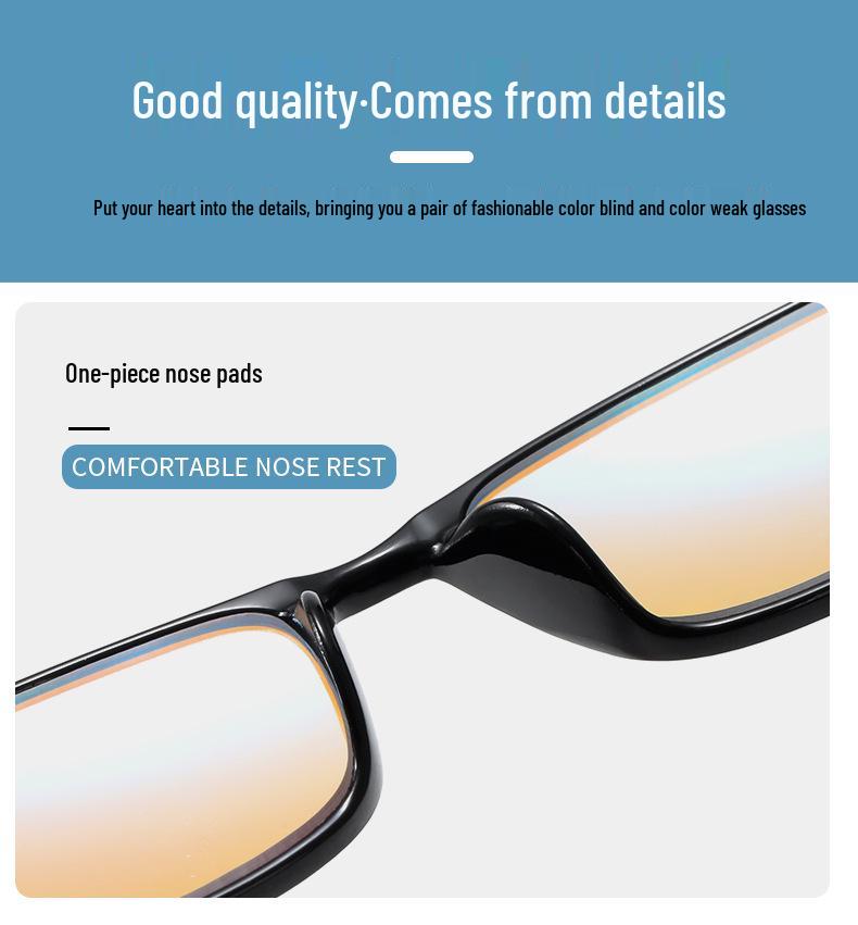 Unisexowe okulary korygujące ślepotę barw dla słabości czerwono-zielonej z pełnoklatkową konstrukcją dla poprawy rozpoznawania kolorów i czytania obrazów