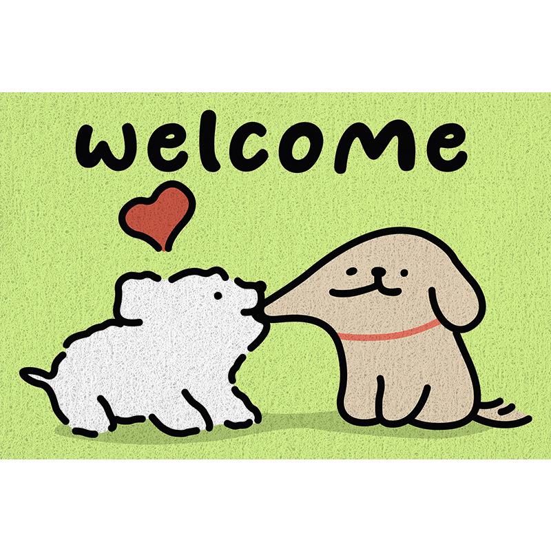 Cartoon Dog Diatom Mud Floor Mat Welcome Carpet for Living Room Entryway Non-Slip Bathroom Shower Area Footpad Kitchen Decor Rug