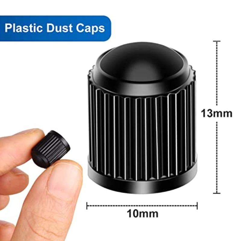 Tire Valve Caps Has a Sealing Ring Tire Valve Stem Caps for BikeBicycle Car Motorbike 16pcs Black