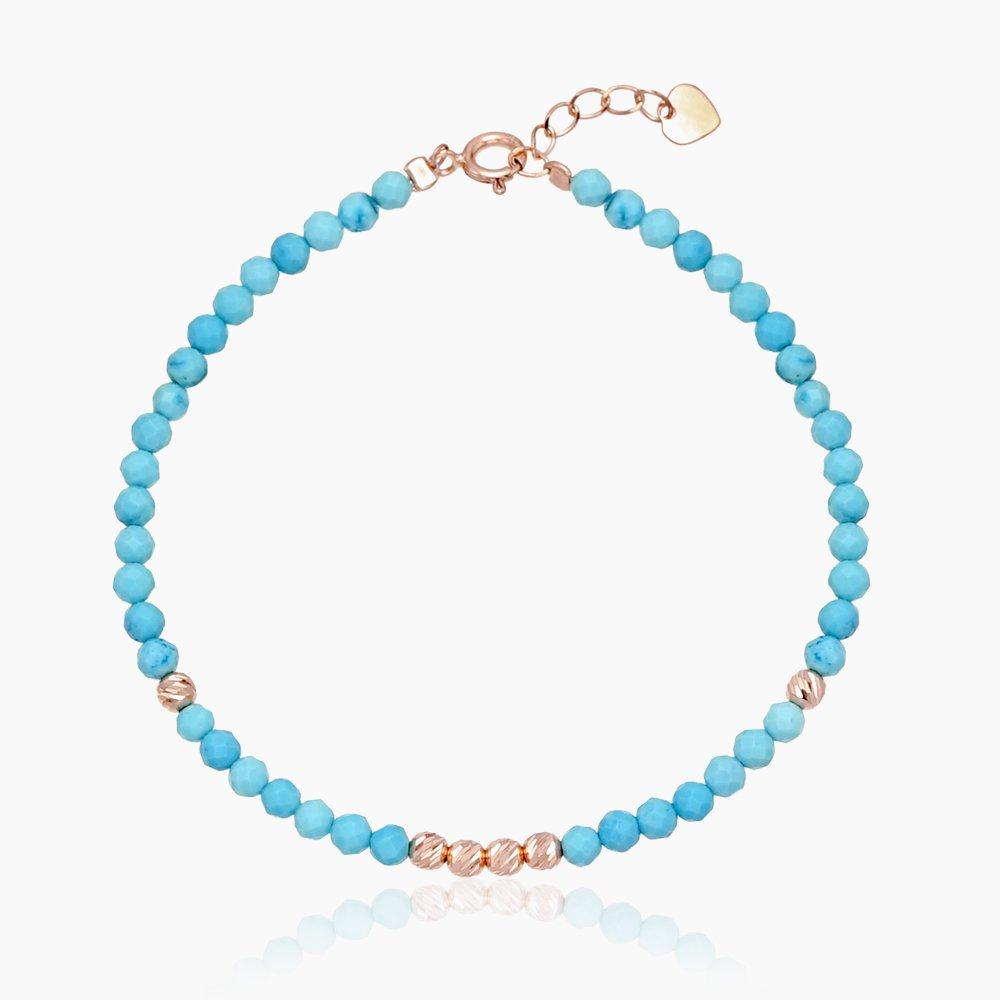 [Own] 14K Italian Cut Ball Turquoise Bracelet