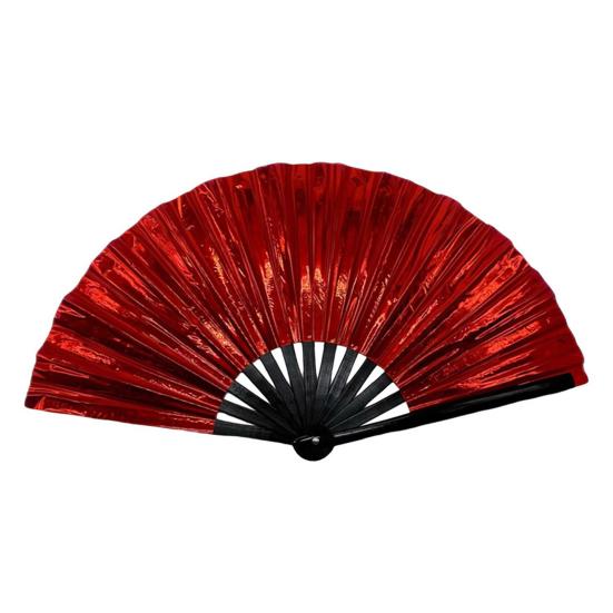 Yousheng Colorful Kung Fu Fan Holographic Foldable PVC Fan Ergonomic Handle Smooth Opening Closing Performance Fan Folk Craft Fan