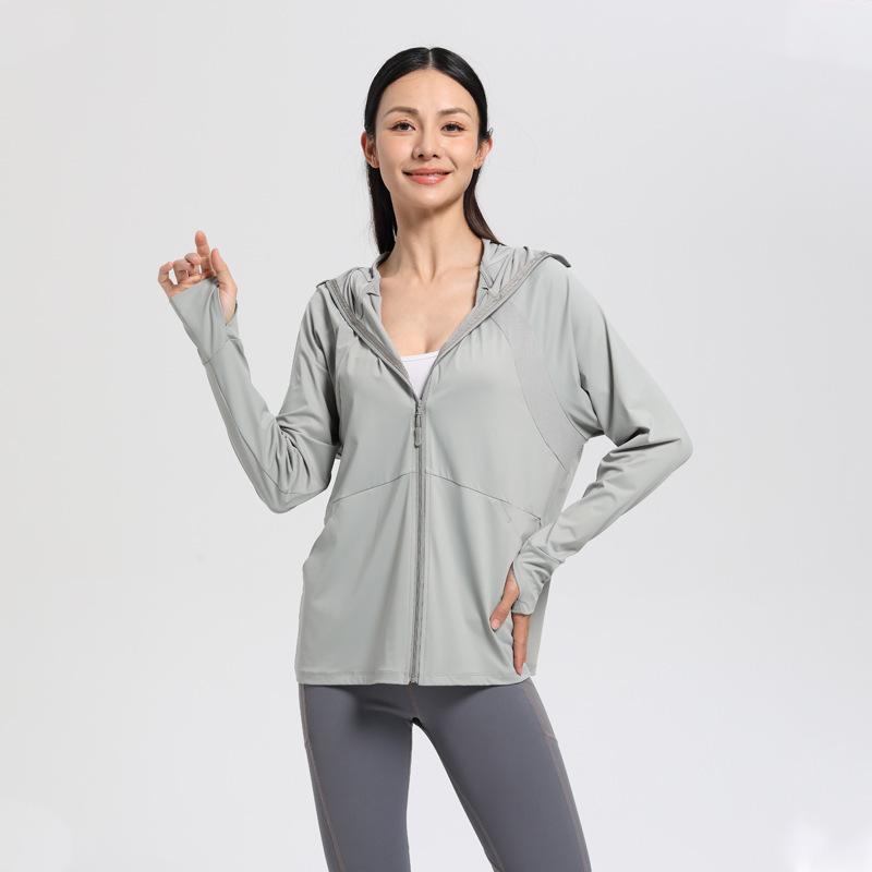 Hooded Sports Coat Women s Loose Running Smock Large Size Fitness Wear Quick Drying Long Sleeve Yoga Wear Top S серый 1900₽