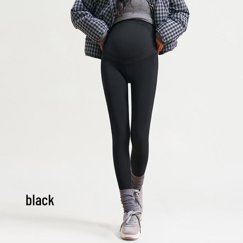 2025 Velvet-Lined Maternity Leggings: Warm, Non-Constricting Autumn/Winter Pants S (70-90 lbs)