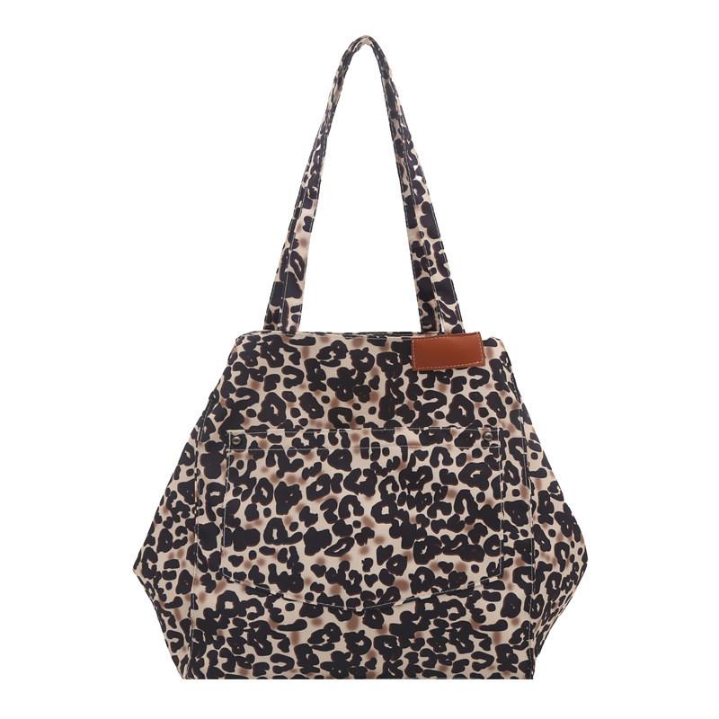 Leopard Print Canvas Tote Bag For Women With Large Capacity And Magnetic Closure For Daily Use