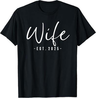 Femme Est 2025 Jeunes Mariés Lune de Miel Mariage Couples T-Shirt