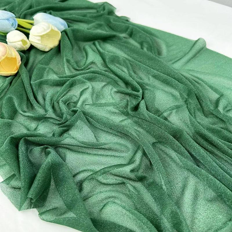 Chiffon Table Runner Romantic Sheer Wedding Table Runner Glitter Tulle Fabric Decorations for Wedding, Birthday Party,Dinner