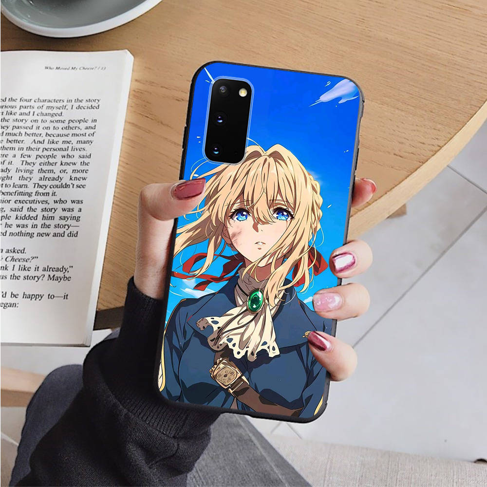 AD93 Violet Evergarden Black Case for iPhone 16 15 Plus 14 13 12 11 Pro 8 7 6S SE 5S X XR XS Max Realme C30 C33 C31 9I Huawei Y8P Y9 Sofe Cover