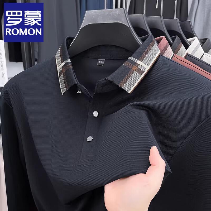 Luomeng Men's Long-Sleeve Business Casual Polo Shirt