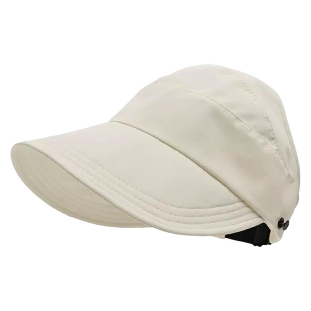 

Уличная шляпа от солнца с полым верхом и защитой от УФ-лучей, складная пляжная шляпа, портативный козырек от солнца для женщин бежевый