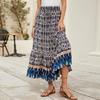 Women's Spring/Summer Beach Dress Positioning Printed Bohemian Holiday Skirt