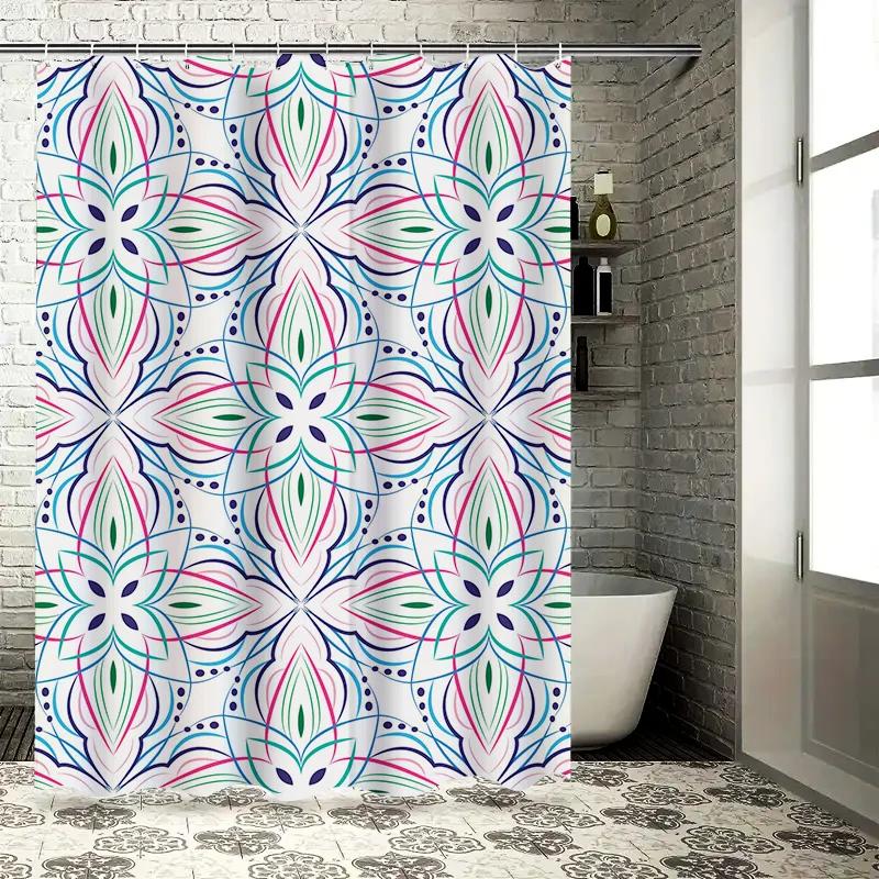 Vibrant Floral Shower CurtainBold Print for Bathroom Decor Modern Waterfall Design for Home Kitchen Bath Decoration Wall Art