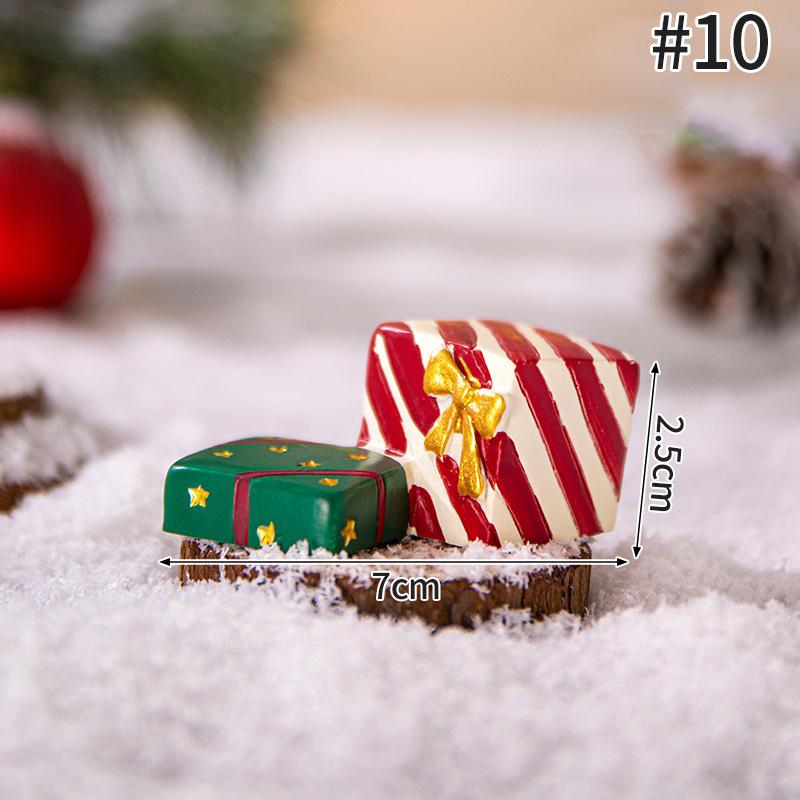 Miniature Santa Claus Elk Snowman Cute Animal Resin Micro Christmas Tree Ornaments Desktop Decoration Crafts Xmas Gifts