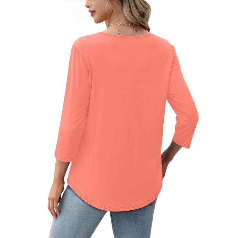 Autumn New Women's Long Sleeve Top Fashion Casual Pleated Low Crew Neck Women's Shirt