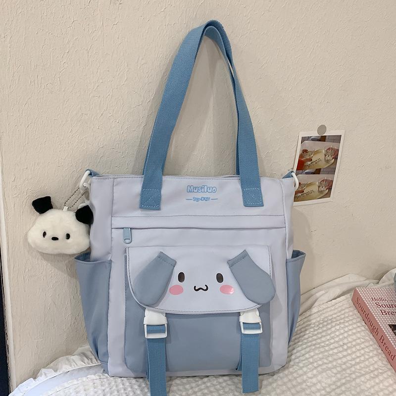 Tutorial Tasche Handtasche Tragen Büchertasche Grundschülerinnen Nachhilfetasche Kontrastfarbe Handheld Ein Schulter Umhängetasche