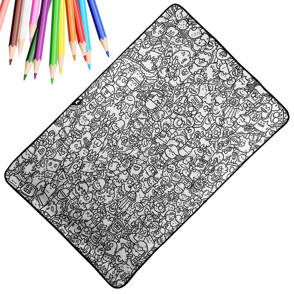 100x150cm DIY Maldecke Malen Sie Ihre eigene Decke Weiches Gemütliches Fleece Zeichenmatte Waschbar Wiederverwendbar Gemütliche Wohnkultur Decke