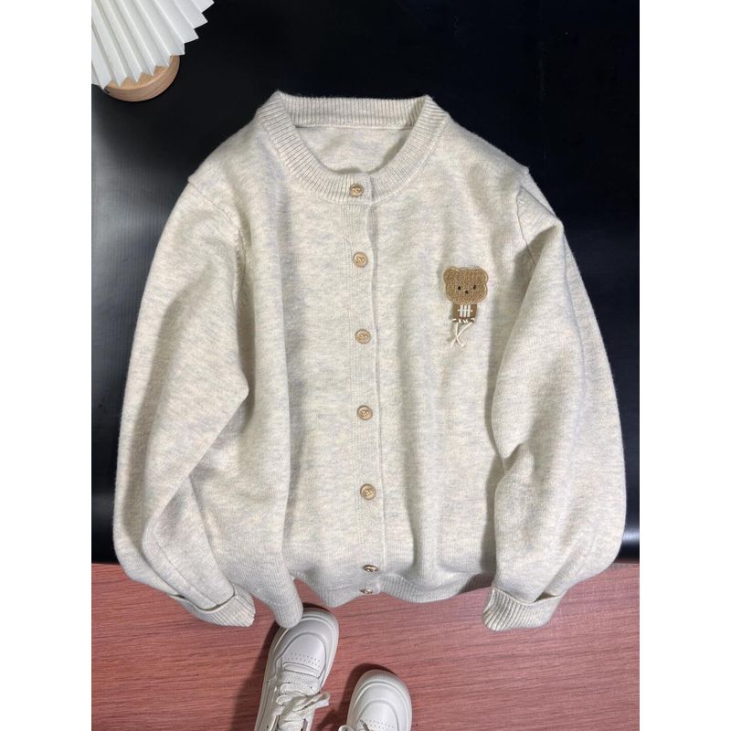

Chic Soft Glutinous Bear Cute Sweater Coat Sweater Flower beige XL recommended 57.50 kg-65.00 kg