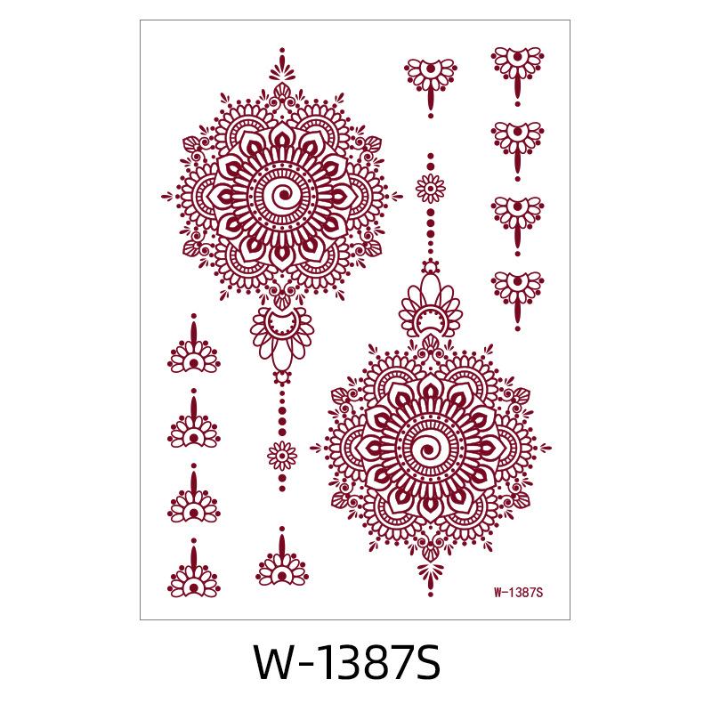 Zhengxiang 2025 Waterproof Brown Floral Lace Henna Tattoo Sticker