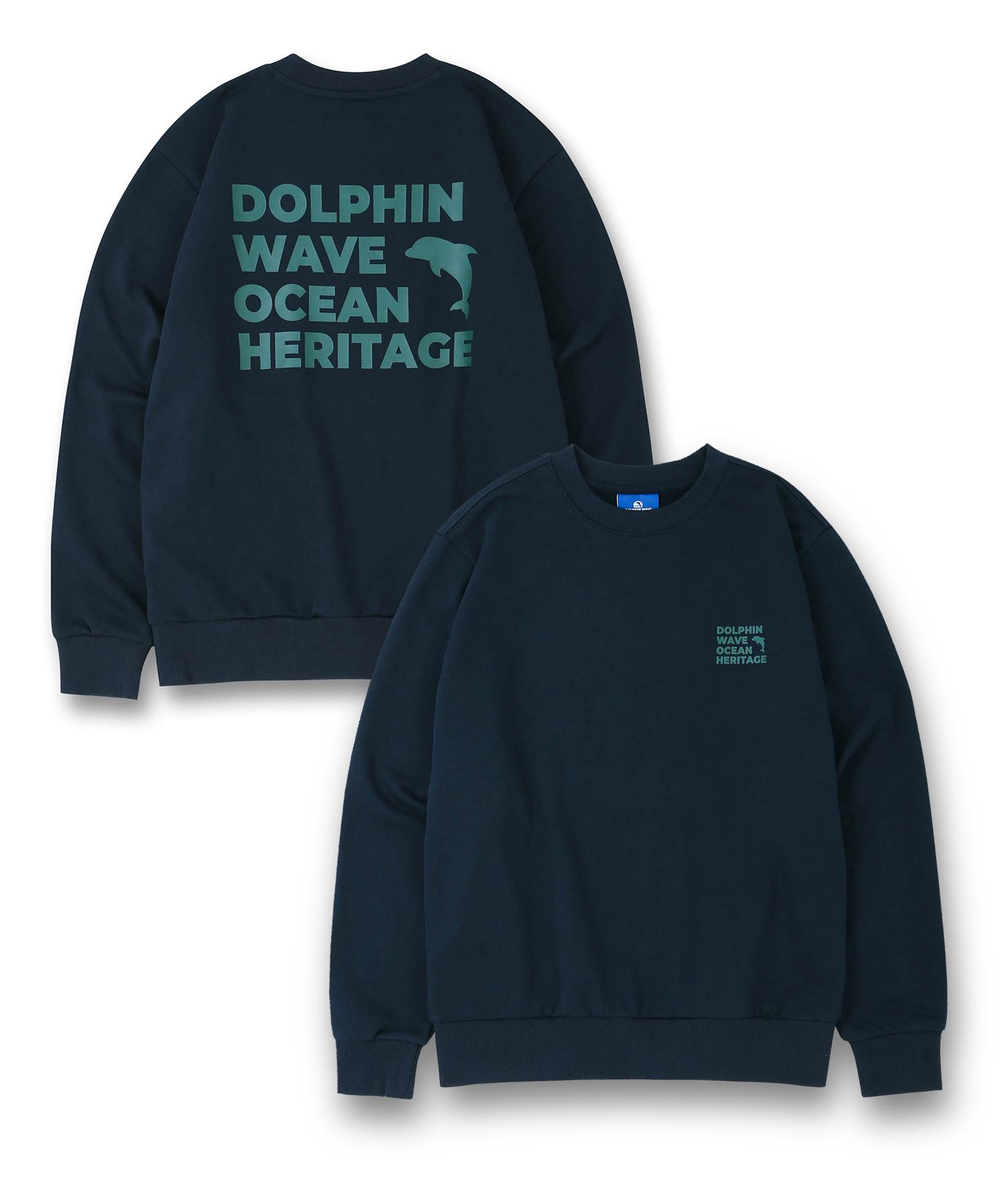 Dolphin Wave Apparel Dolphin Ocean Heritage Sweatshirt Navy Navy/M