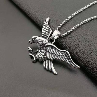 Naszyjnik z zawieszką Skrzydło Orła, Męska Biżuteria Punkowa Streetwear