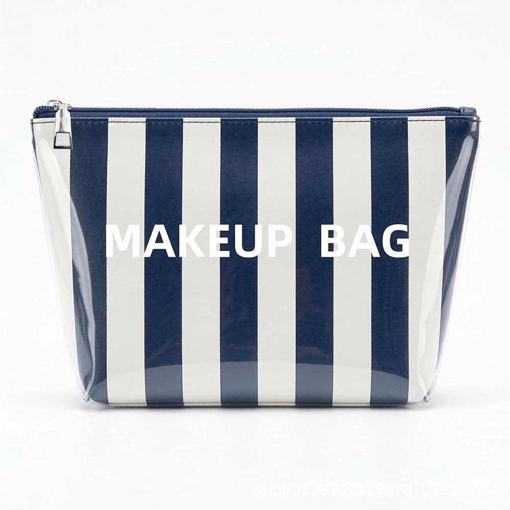 Large Capacity Striped Makeup Bag Lightweight Polka Dot Makeup Case Fashion PVC Cosmetic Bag Gift