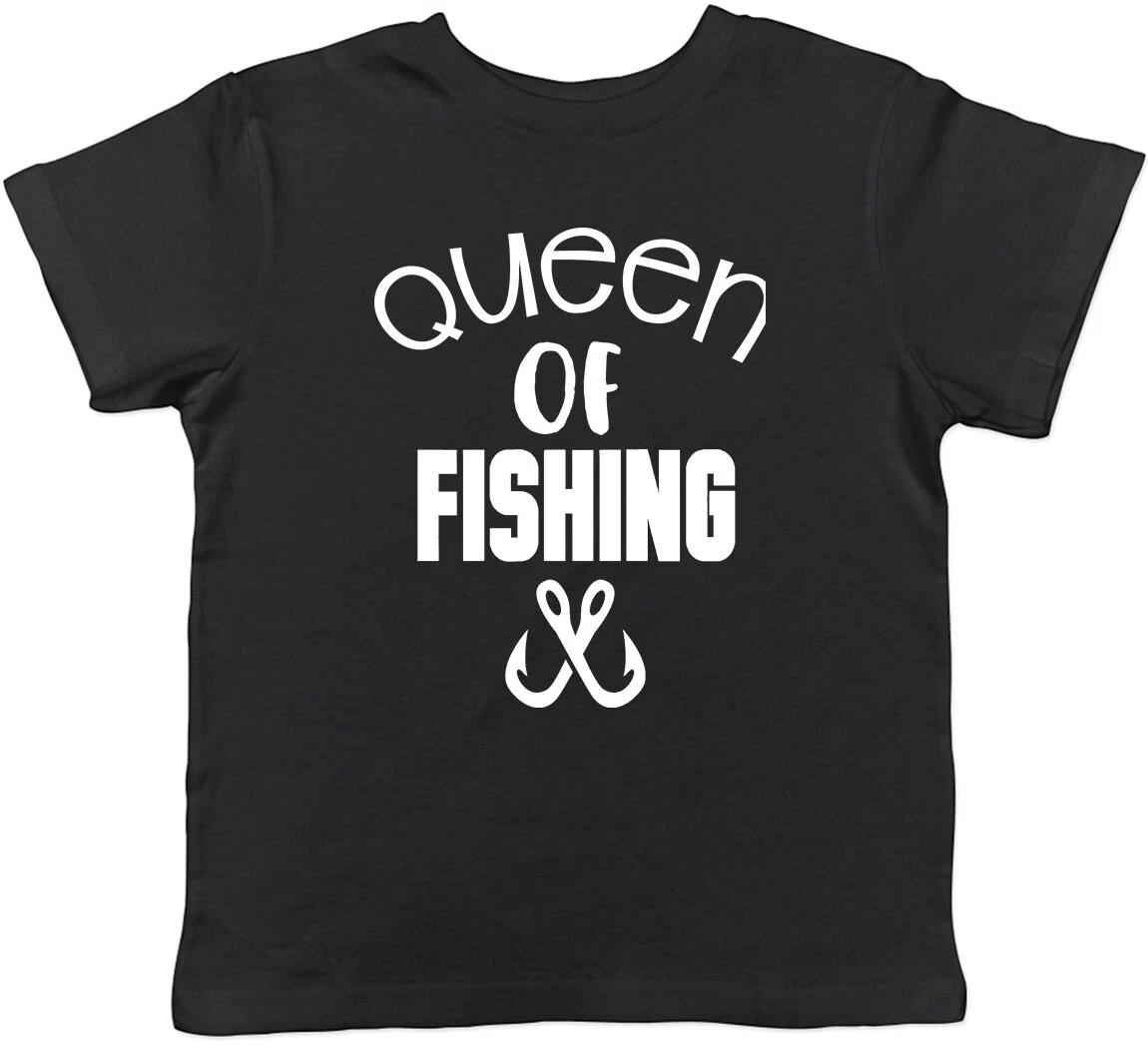 Queen of Fishing Childrens Kids T-Shirt Boys Girls 120