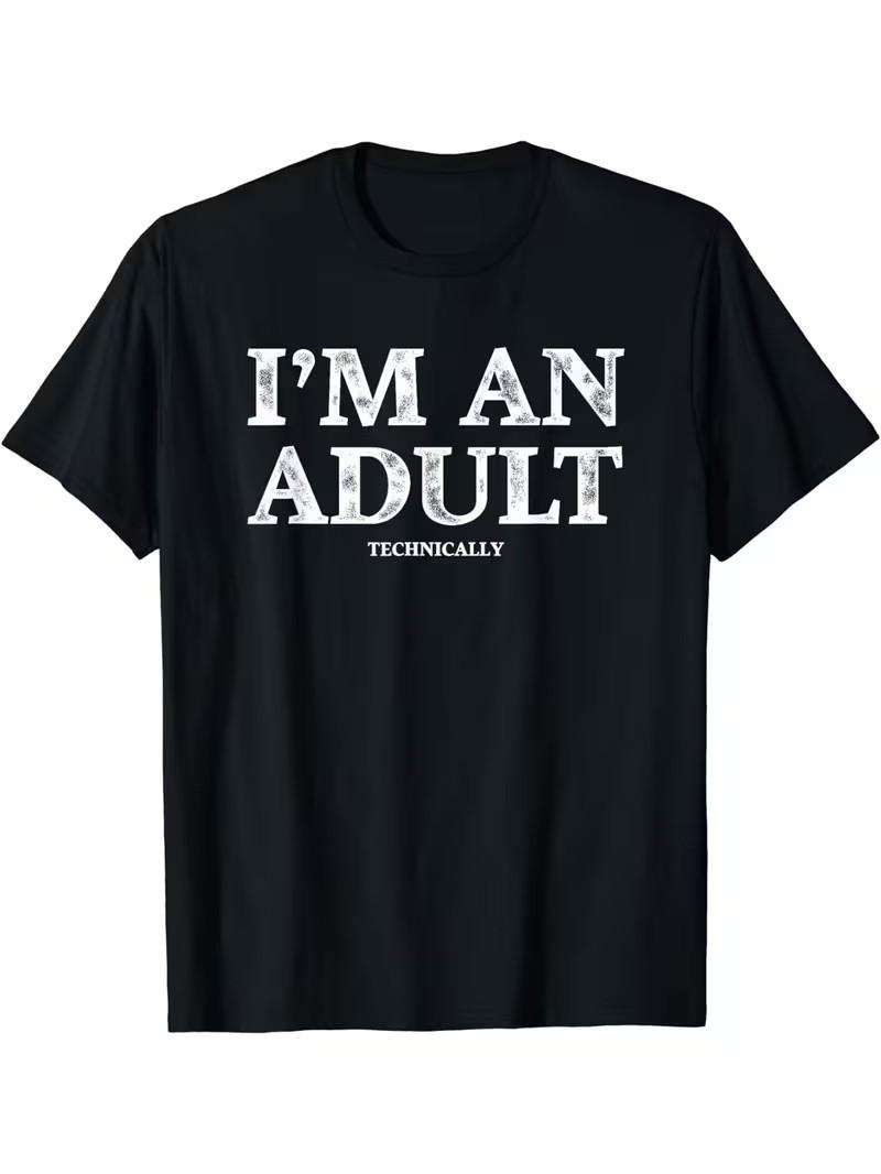 I M AN ADULT Print T-Shirt S разноцветный