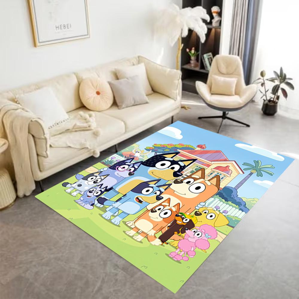 Bluey's Colorful Pals Carpet Suitable for Foyer Playrooms Dining Room Study room Antislip Carpet Office home decor Gift for Festivals