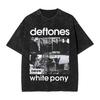 Übergroßes gewaschenes T-Shirt Ohm Weißes Pony Deftones Rockband Baumwoll-T-Shirt Neuheit T-Shirt Sommer Tausend